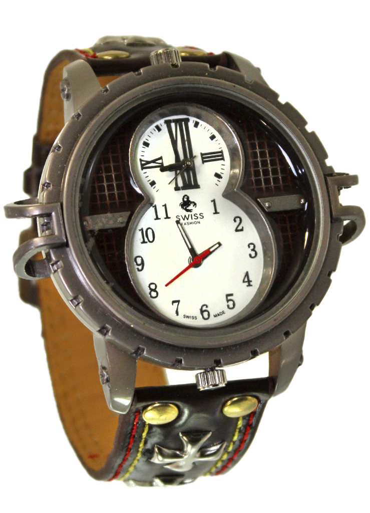 Часы наручные Swiss с кожаным браслетом - фото 1 - rockbunker.ru