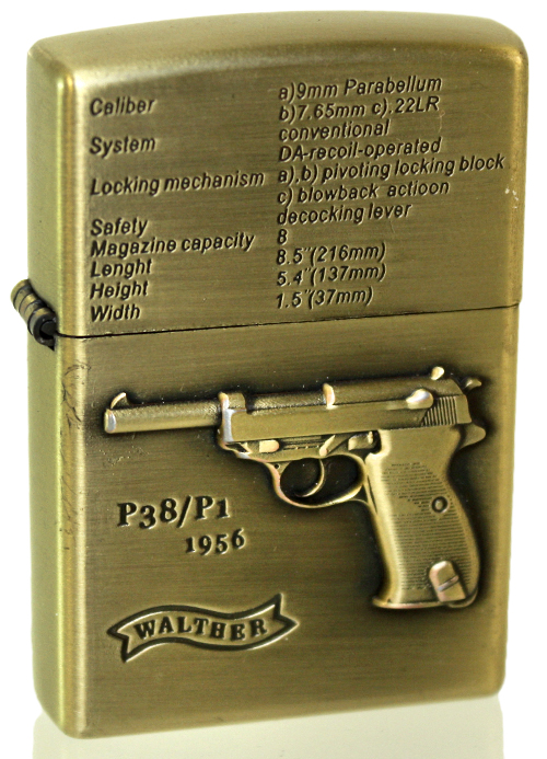 Зажигалка бензиновая JianTai Walther P38 P1 - фото 1 - rockbunker.ru