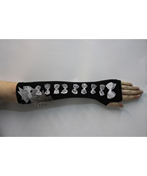 Перчатки-митенки Arm Warmer с бантиками - фото 1 - rockbunker.ru