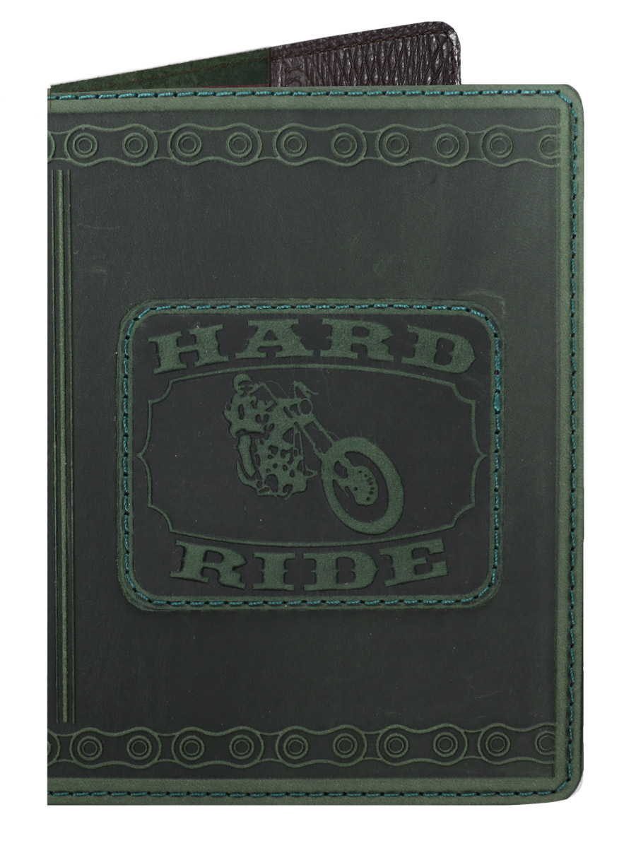 Обложка на паспорт Hard ride зеленая - фото 1 - rockbunker.ru