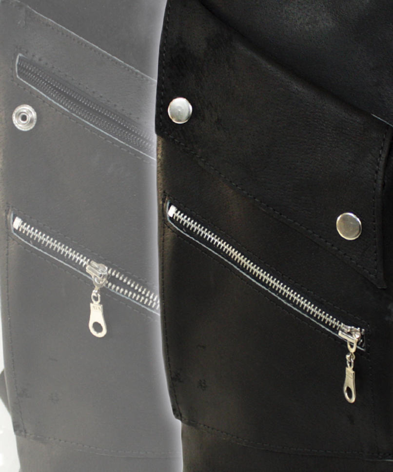 Рюкзак кожаный с двумя боковыми карманами - фото 4 - rockbunker.ru