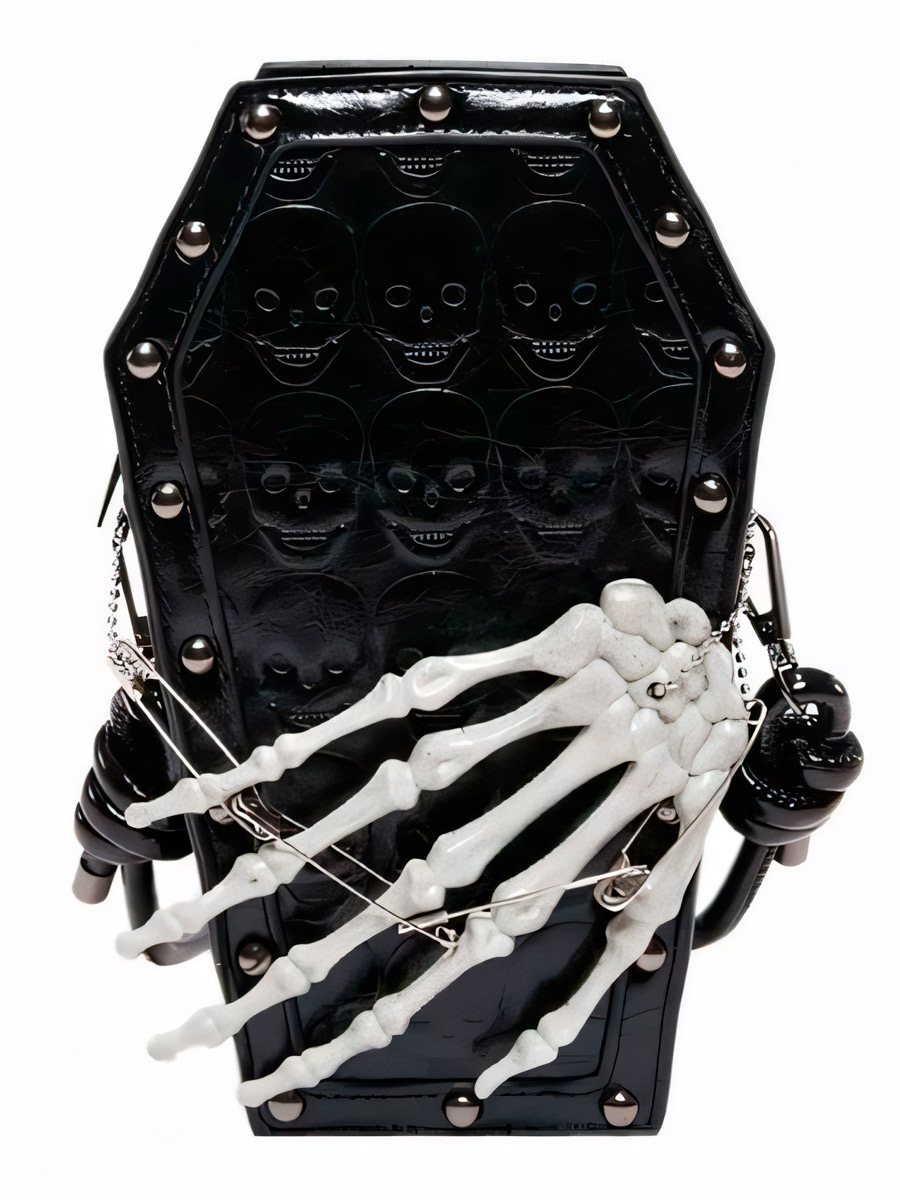 Сумка Стимпанк Гробик с Кистью Черная  - фото 1 - rockbunker.ru