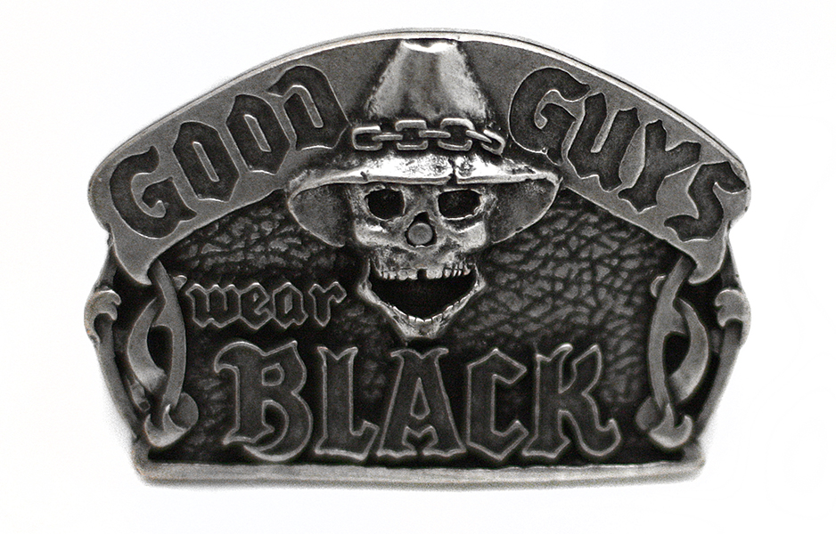 Пряжка Good Guys Wear Black - фото 1 - rockbunker.ru