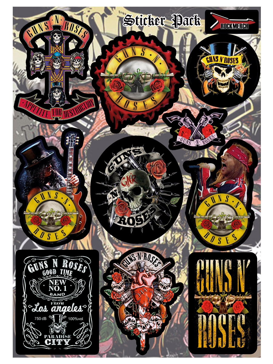 Стикерпак RockMerch Guns n Roses - фото 1 - rockbunker.ru