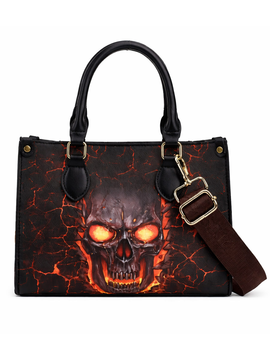 Сумка Тоут Огненный  Череп - фото 1 - rockbunker.ru