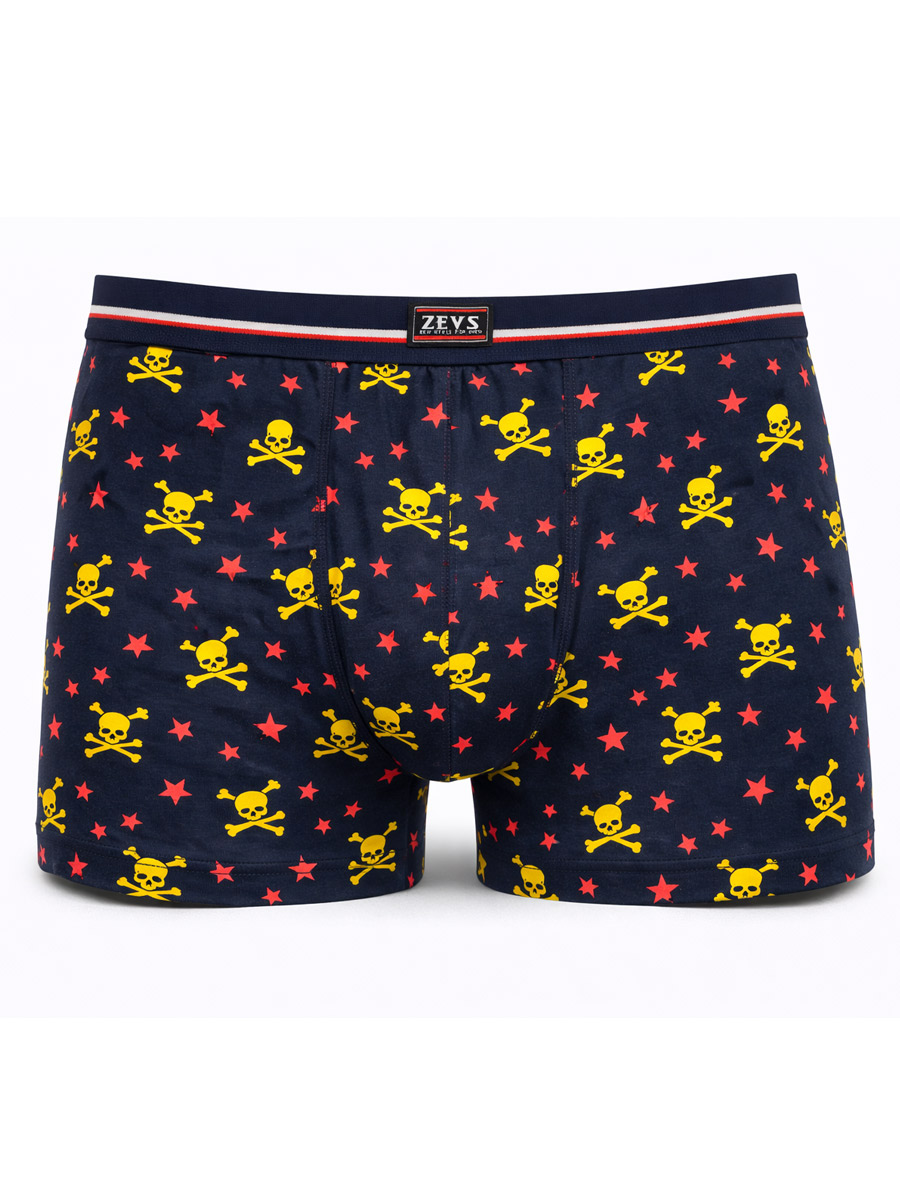 Трусы Черепа Темно-Синие - фото 1 - rockbunker.ru
