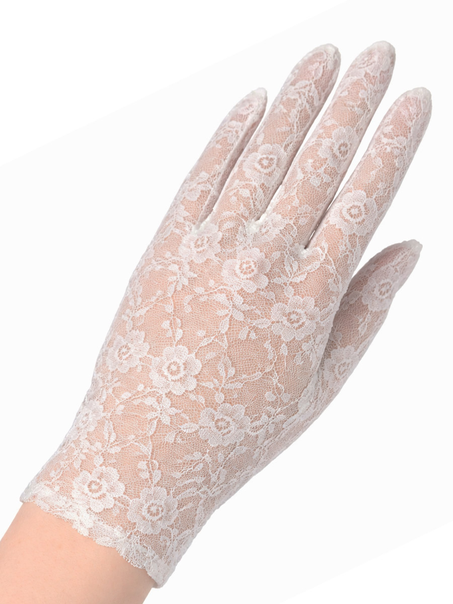 Перчатки готические сетка белая - фото 1 - rockbunker.ru