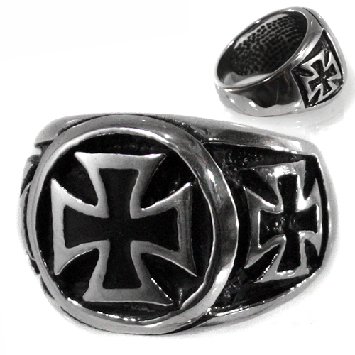 Кольцо Мальтийский крест круг - фото 1 - rockbunker.ru