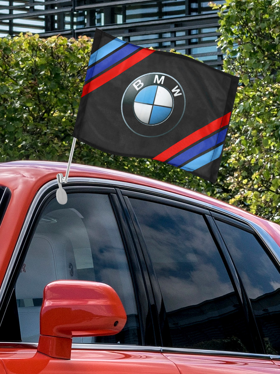 Флаг автомобильный BMW - фото 3 - rockbunker.ru