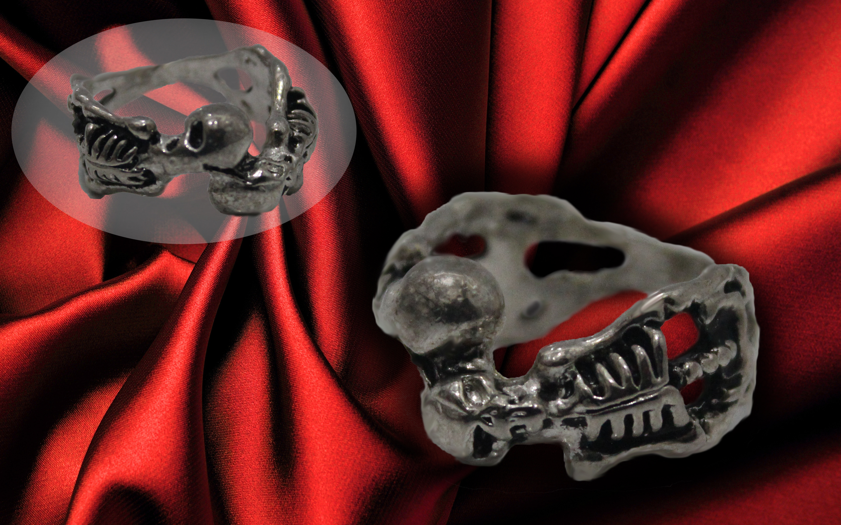 Кольцо  Два скелета - фото 1 - rockbunker.ru