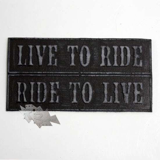 Нашивка кожаная Live To Ride Ride to Live чёрная - фото 1 - rockbunker.ru