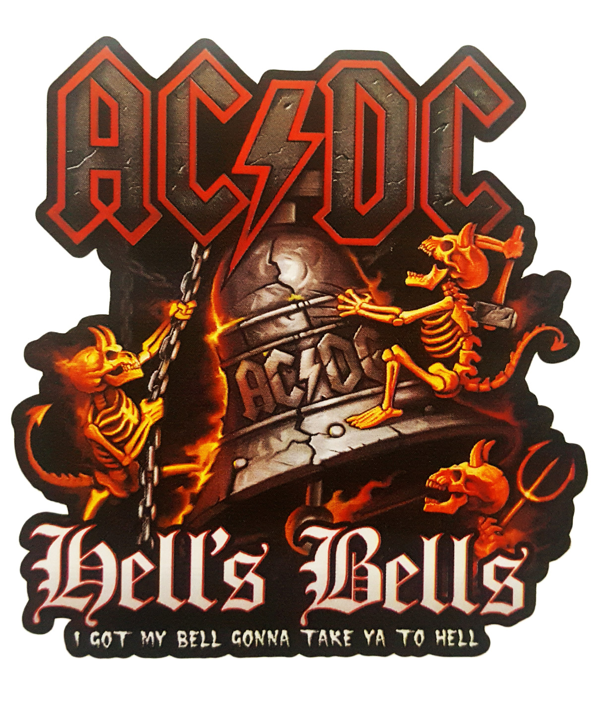 Наклейка-стикер AC DC Hells Bells - фото 1 - rockbunker.ru