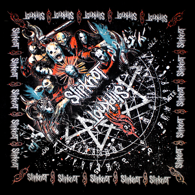 Бандана Slipknot группа с логотипом - фото 1 - rockbunker.ru