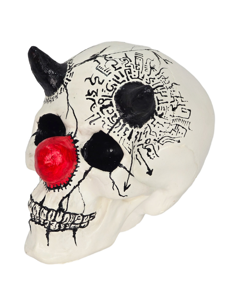 Череп Декоративный Рогатый Клоун - фото 2 - rockbunker.ru