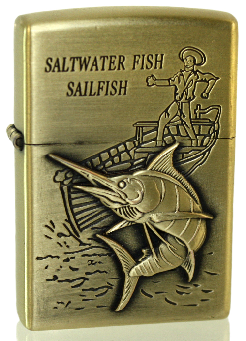Зажигалка бензиновая JianTai Salwater Fish Sailfish - фото 1 - rockbunker.ru