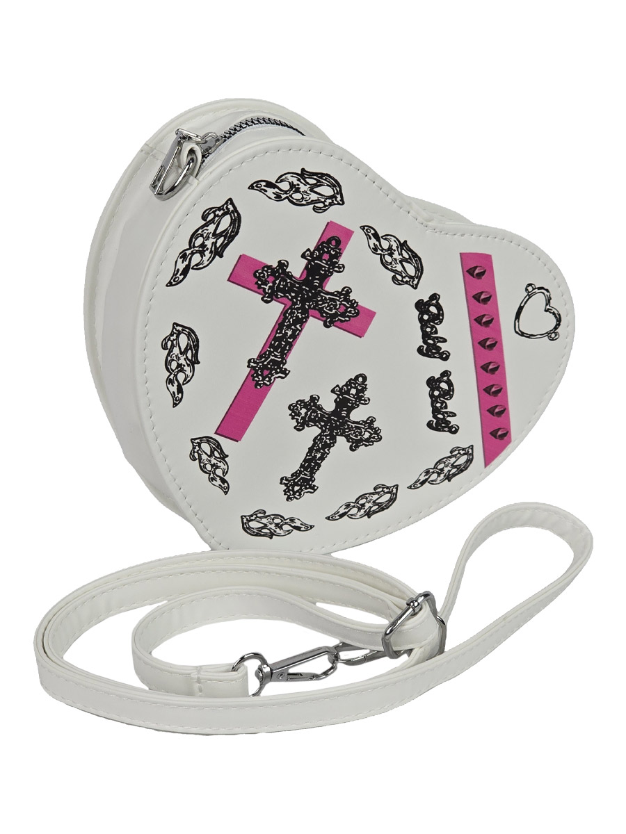 Сумка Сердце Белая - фото 2 - rockbunker.ru