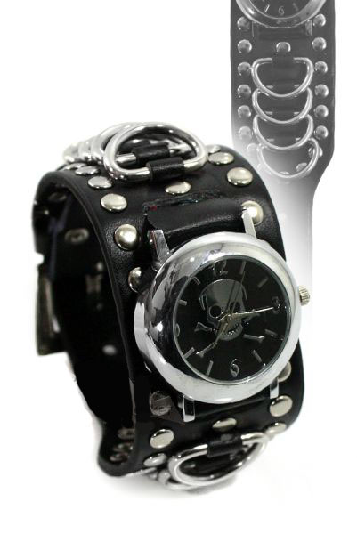 Часы наручные Корсар с кольцами и хольнитенами на ремешке - фото 1 - rockbunker.ru