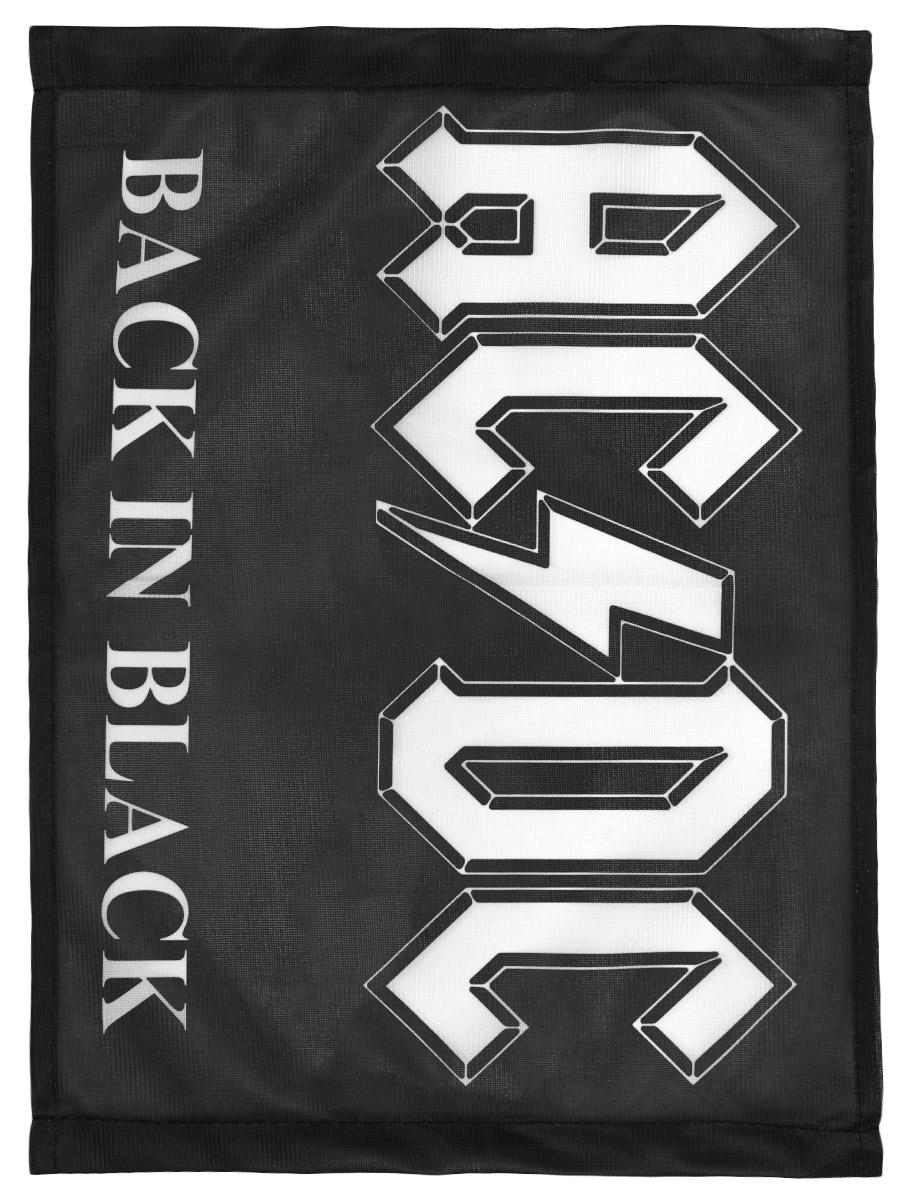 Флаг автомобильный AC DC Back In Black - фото 1 - rockbunker.ru