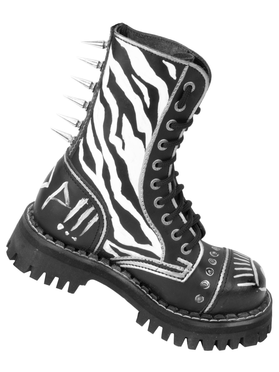 Ботинки кастомные кожаные Zebra - фото 5 - rockbunker.ru