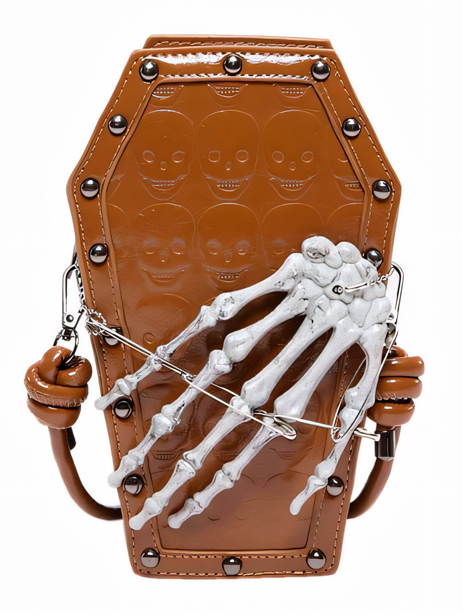Сумка Стимпанк Гробик с Кистью Коричневая - фото 1 - rockbunker.ru