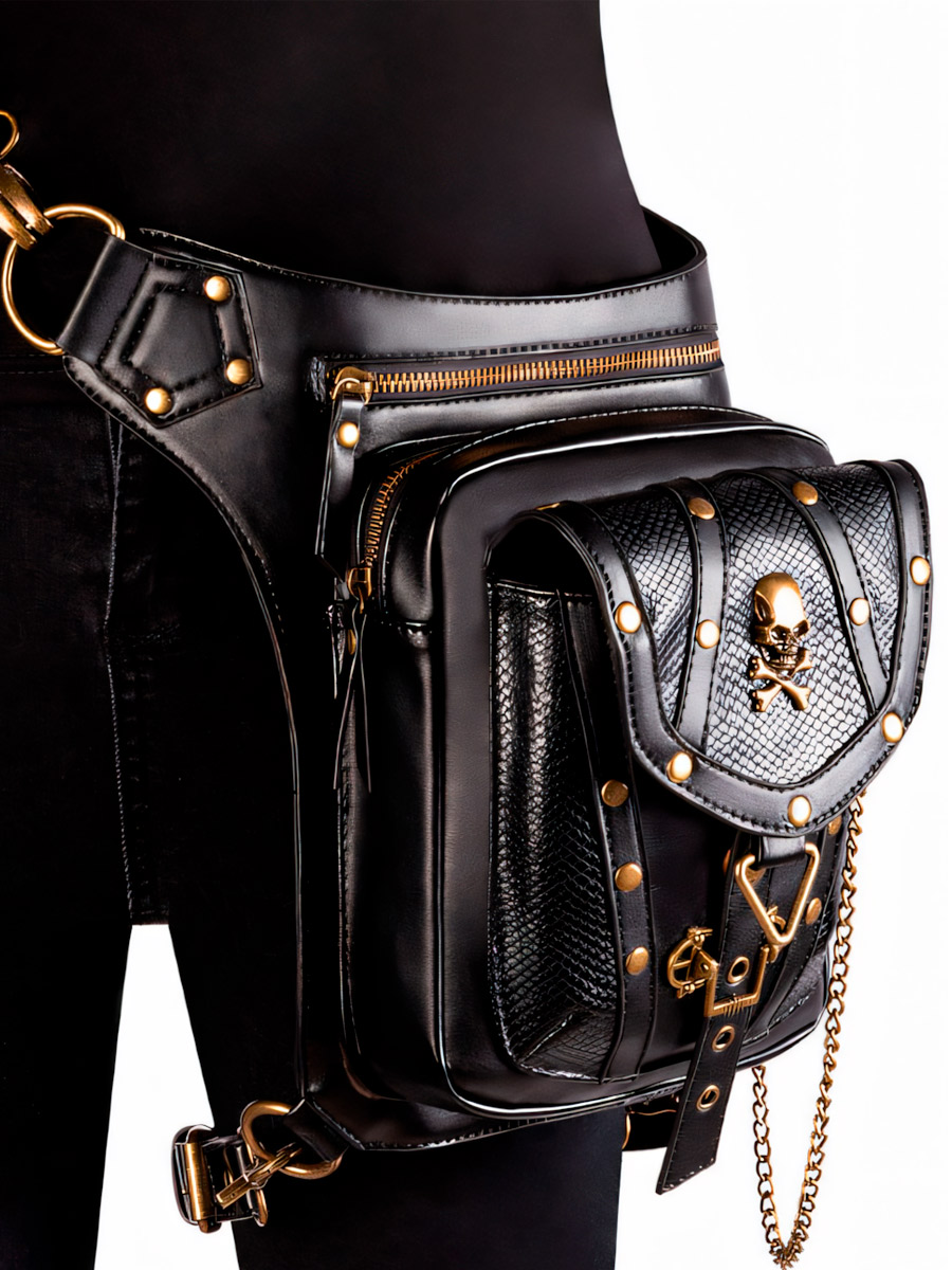 Сумка Стимпанк Универсальная Череп  - фото 1 - rockbunker.ru