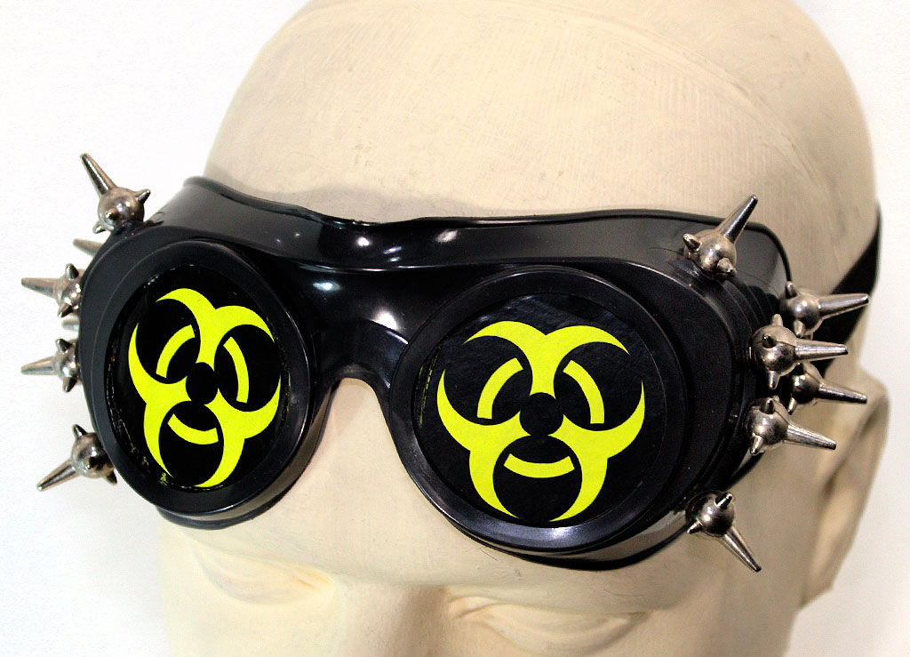 Кибер-очки гогглы Biohazard с 12 шипами - фото 2 - rockbunker.ru