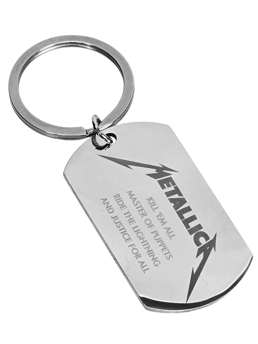 Брелок-жетон RockMerch с гравировкой Metallica - фото 1 - rockbunker.ru