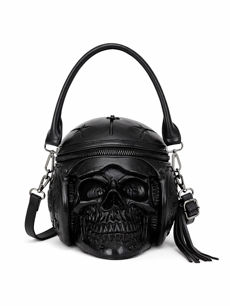 Сумка 3D Череп в шлеме - фото 1 - rockbunker.ru