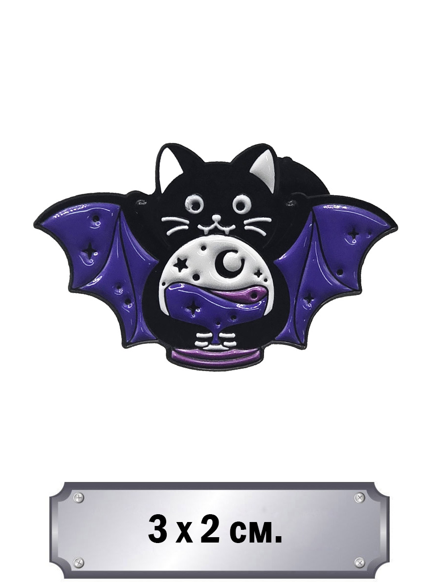 Значок Кот с Шаром - фото 1 - rockbunker.ru