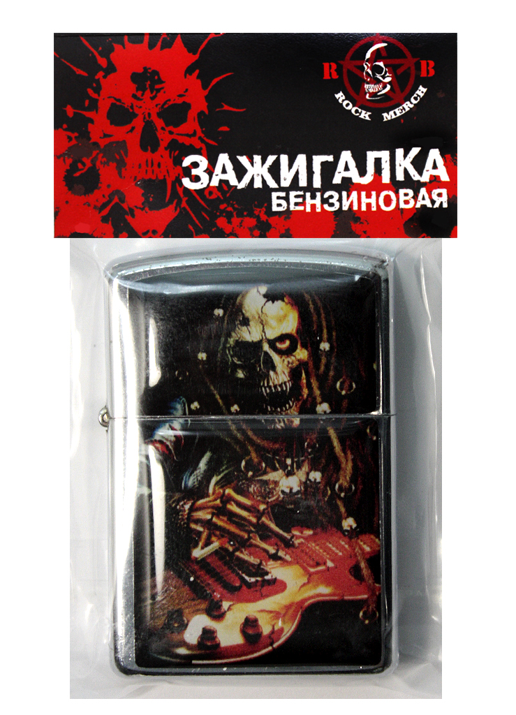 Зажигалка RockMerch Скелет Гитарист - фото 2 - rockbunker.ru