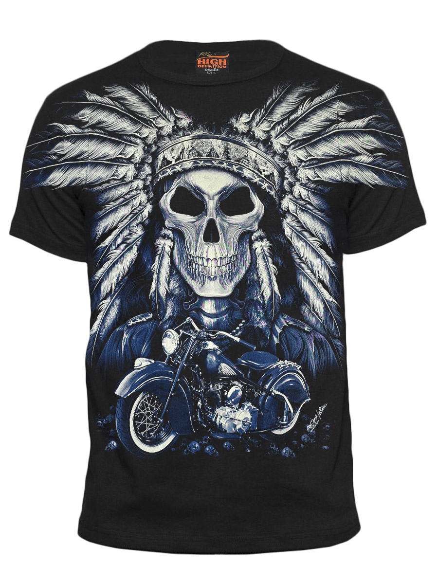 Футболка Rock Chang Череп Индейца - фото 1 - rockbunker.ru