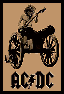 Кожаная нашивка AC DC - фото 1 - rockbunker.ru