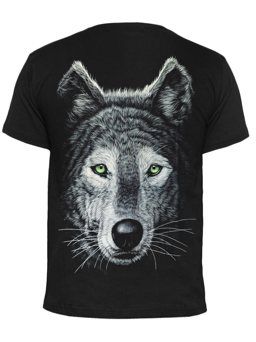 Футболка Rock Eagle Волк С Зеленым Глазом - фото 2 - rockbunker.ru