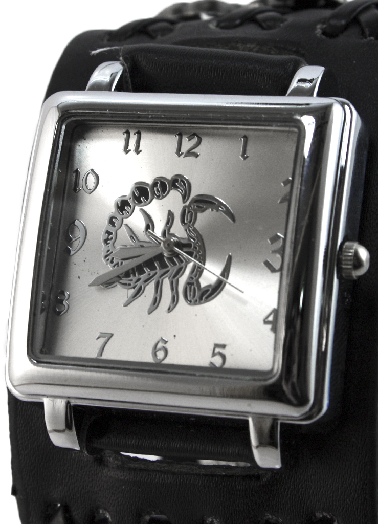 Часы наручные Скорпион коричневые - фото 2 - rockbunker.ru