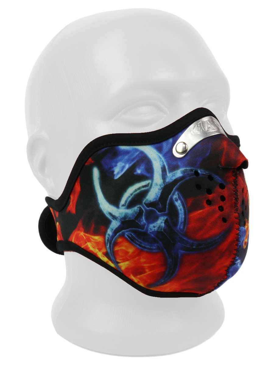 Байкерская маска Биохазард с черепом - фото 1 - rockbunker.ru
