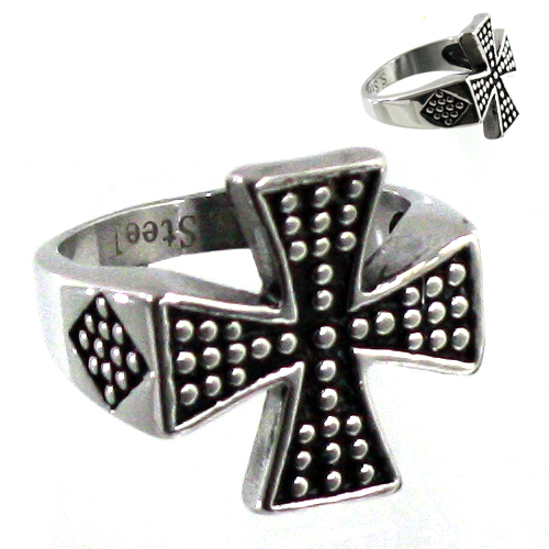 Кольцо Мальтийский крест с ромбом - фото 1 - rockbunker.ru