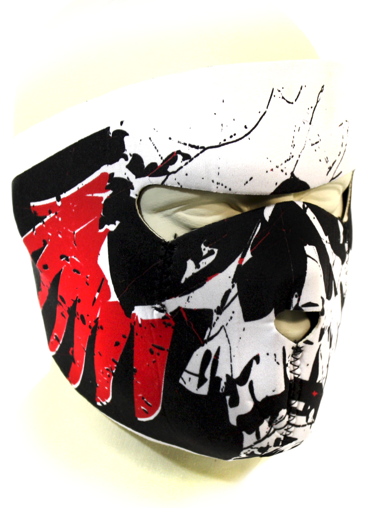Байкерская маска череп с красными крыльями на все лицо - фото 1 - rockbunker.ru