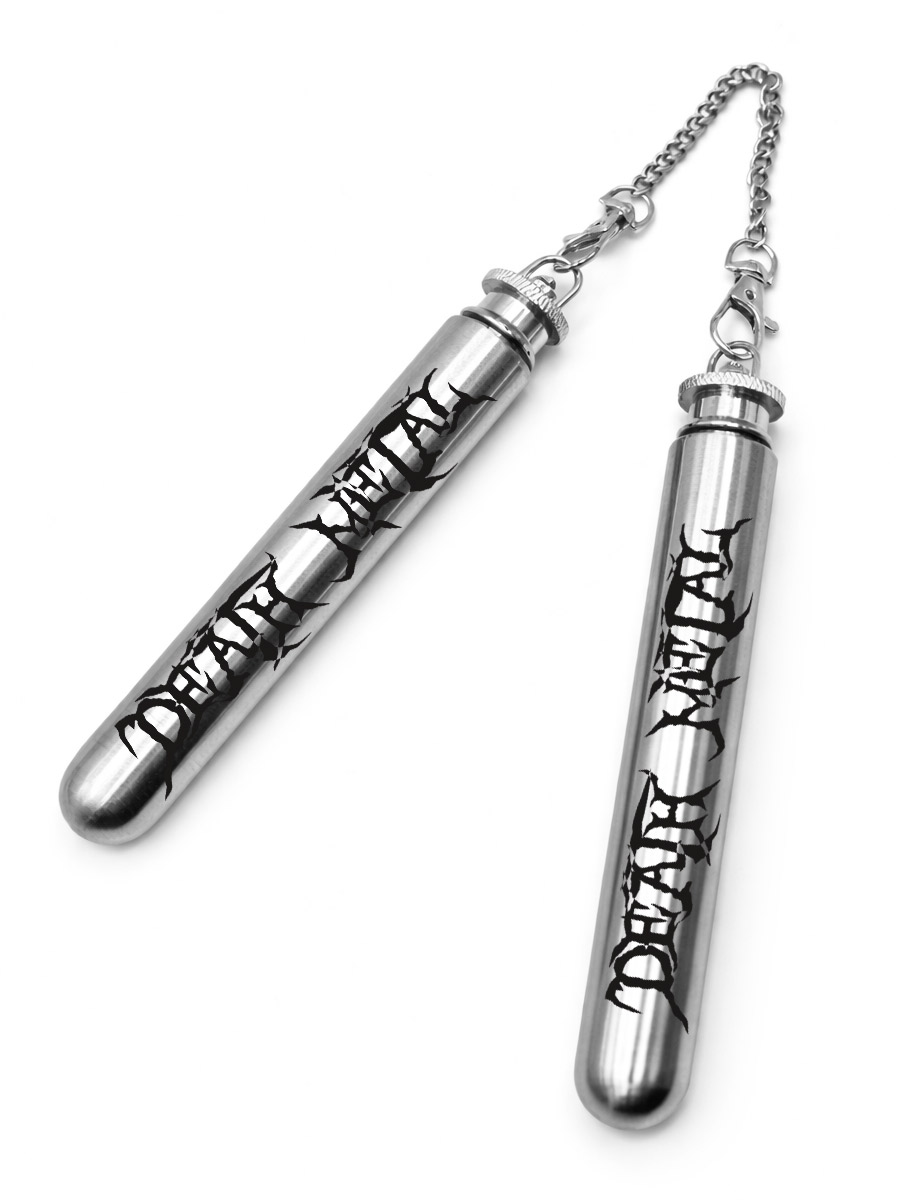 Фляги-нунчаки с гравировкой Death metal - фото 1 - rockbunker.ru