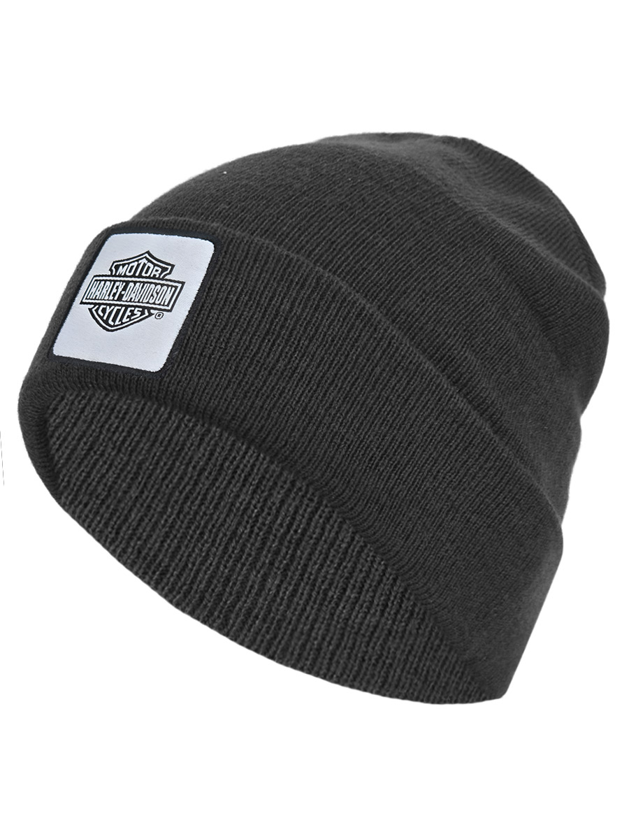 Шапка Harley-Davidson Серая с нашивкой - фото 2 - rockbunker.ru