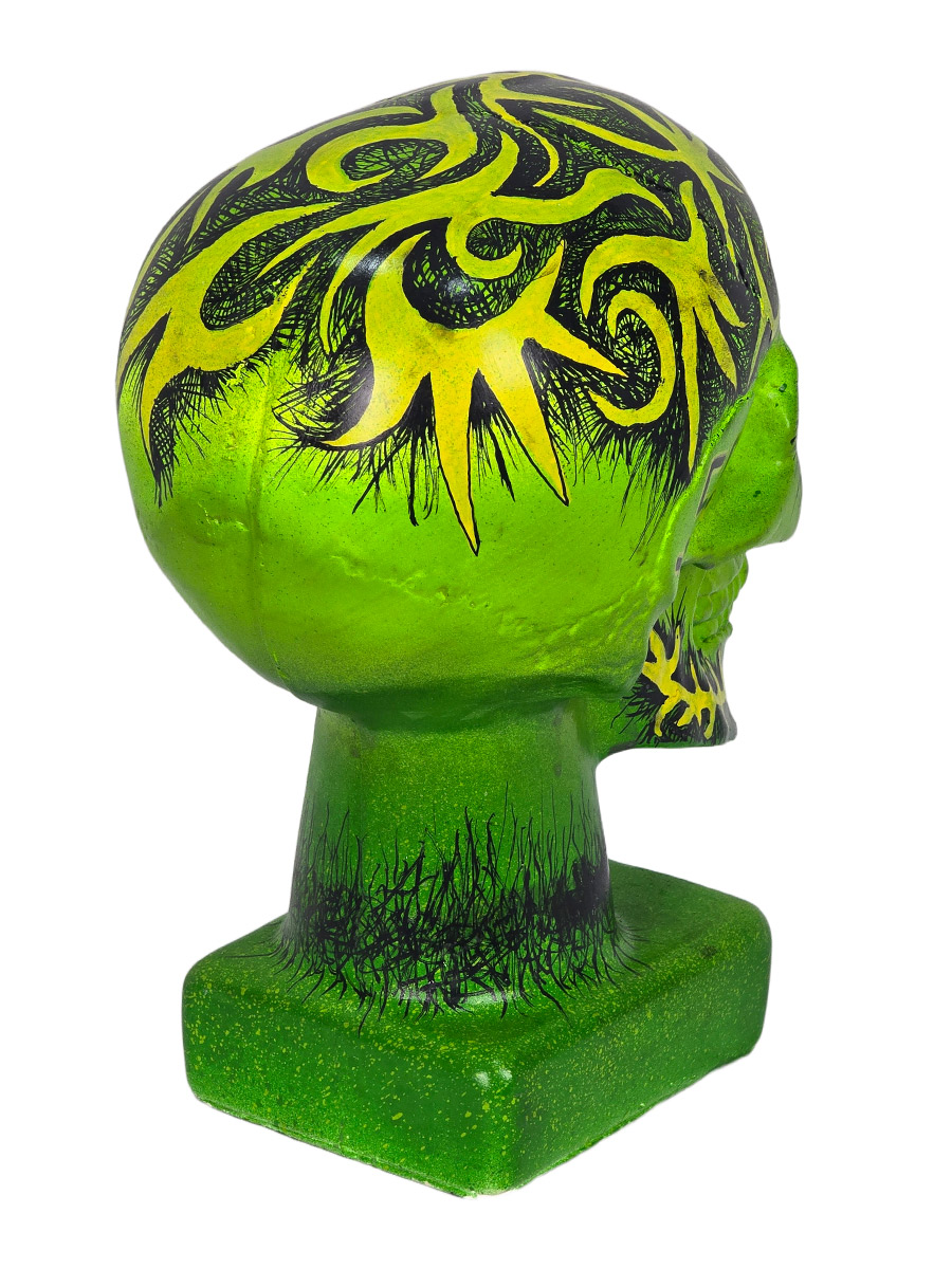 Череп Декоративный Зеленый - фото 4 - rockbunker.ru
