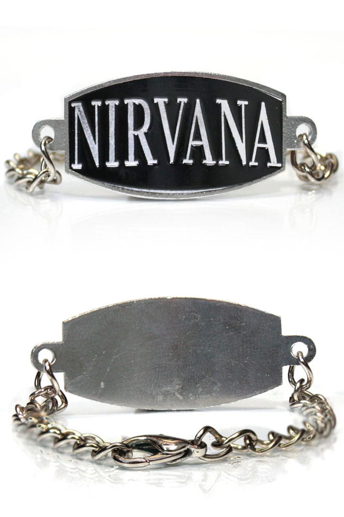 Браслет Nirvana чёрный - фото 1 - rockbunker.ru
