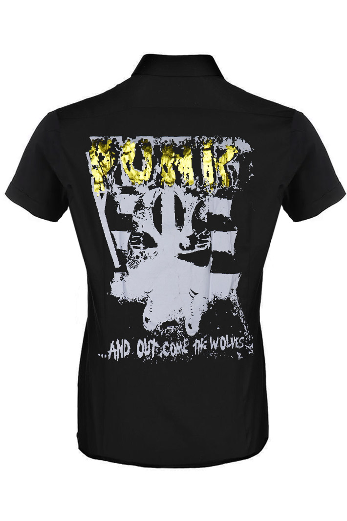 Рубашка с коротким рукавом Punk желтая - фото 2 - rockbunker.ru