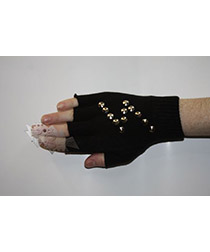 Перчатки без пальцев с заклепками в форме молнии - фото 1 - rockbunker.ru
