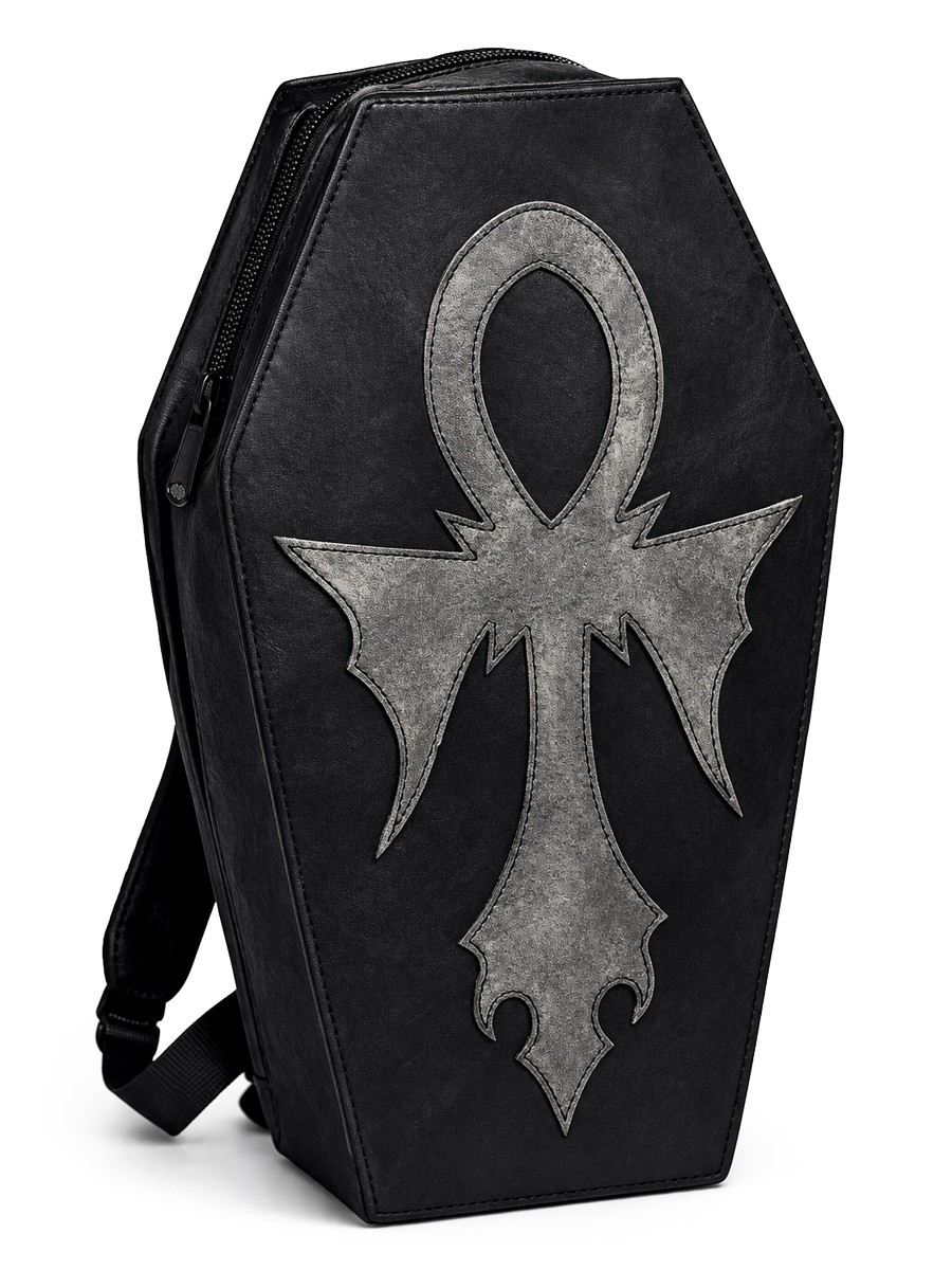 Рюкзак-гробик Анх кожаный серый 3D - фото 1 - rockbunker.ru