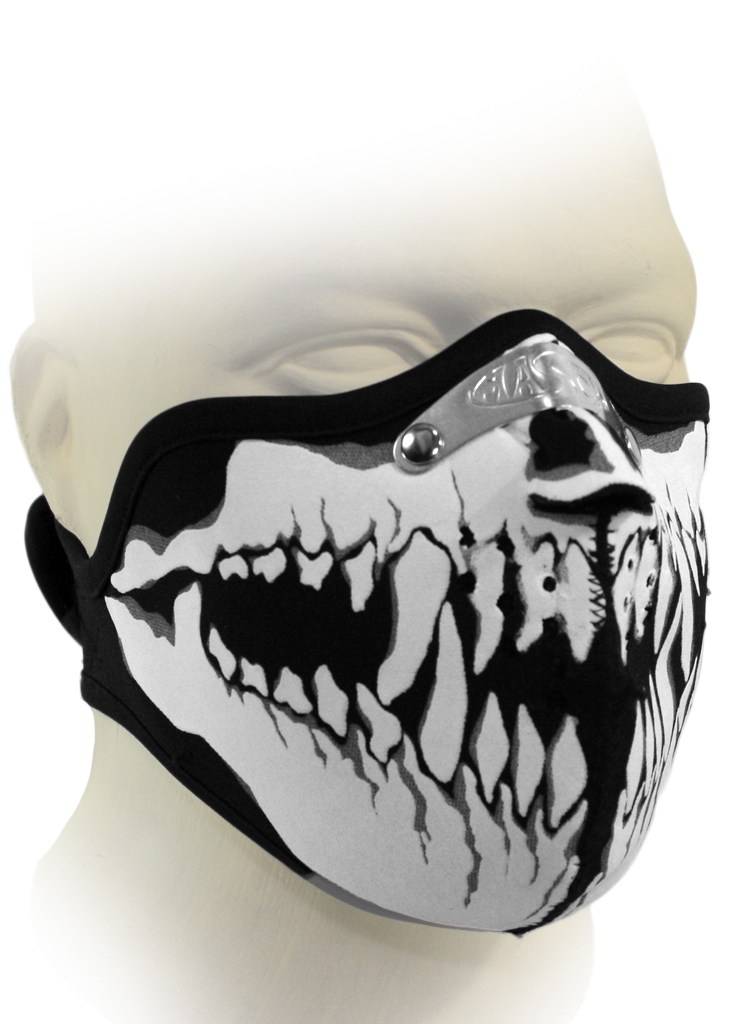 Байкерская маска челюсть с клыками - фото 1 - rockbunker.ru