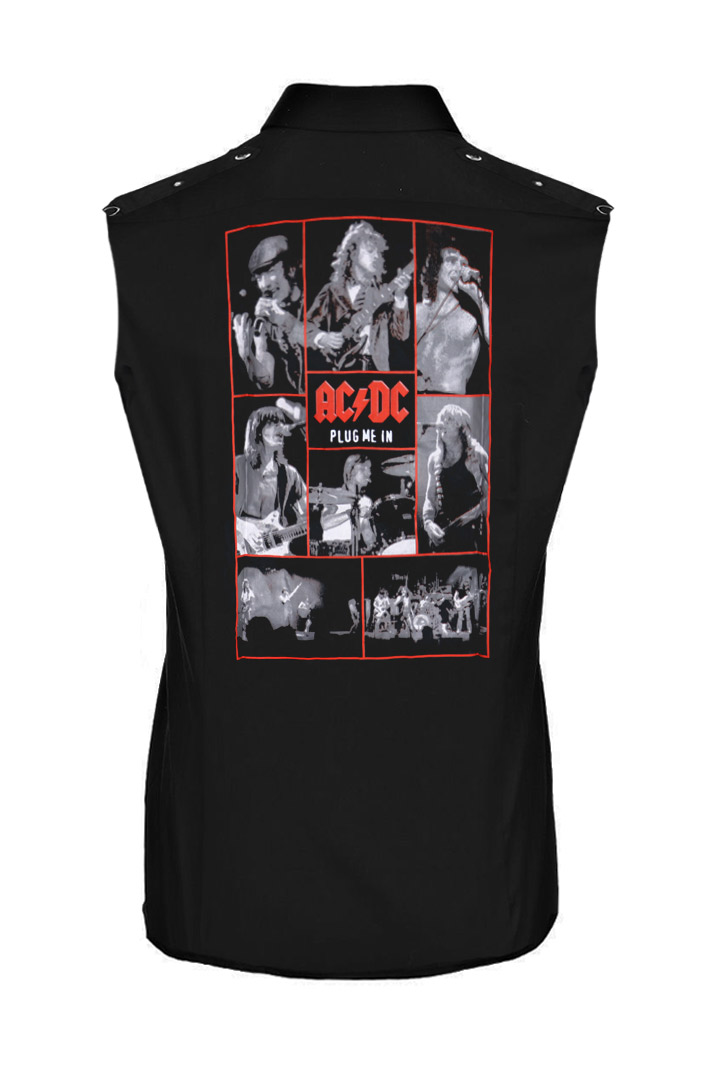 Рубашка AC DC без рукавов - фото 2 - rockbunker.ru