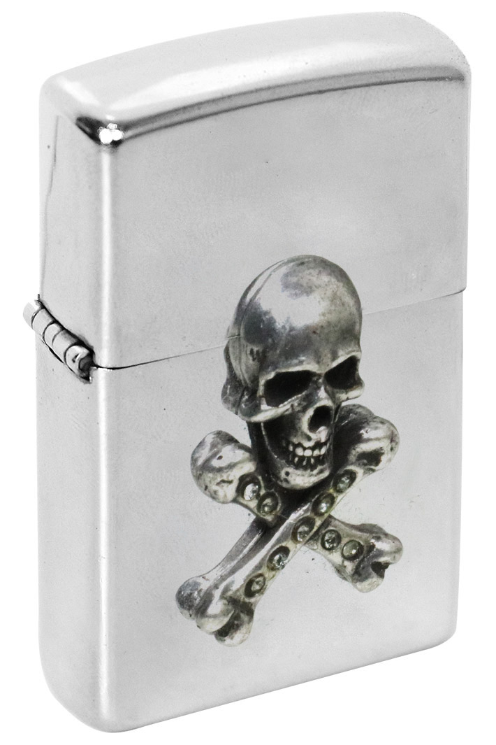 Зажигалка Alchemy Gothic Skull n Bones - фото 1 - rockbunker.ru