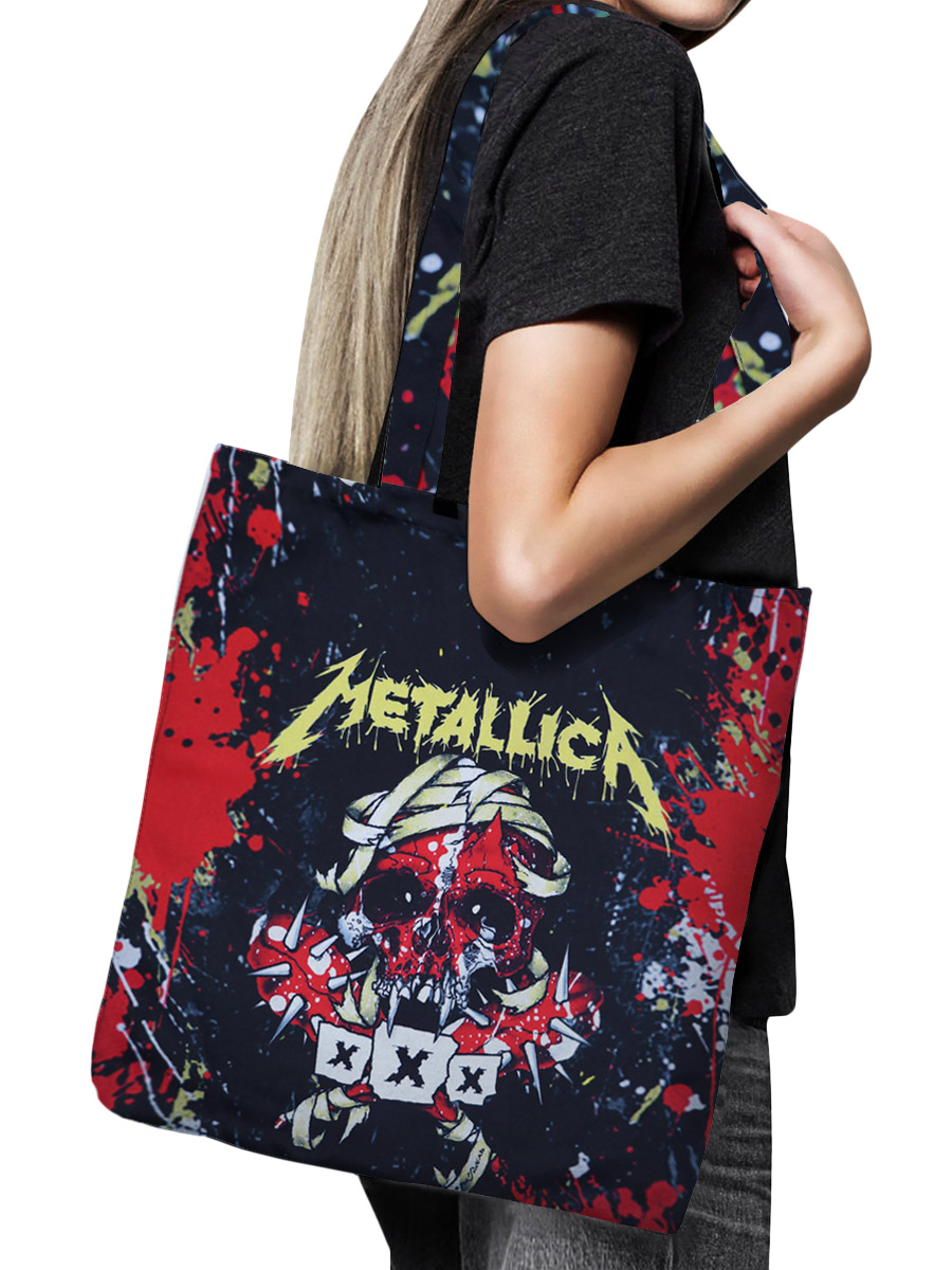 Сумка-шоппер 3D Metallica - фото 1 - rockbunker.ru
