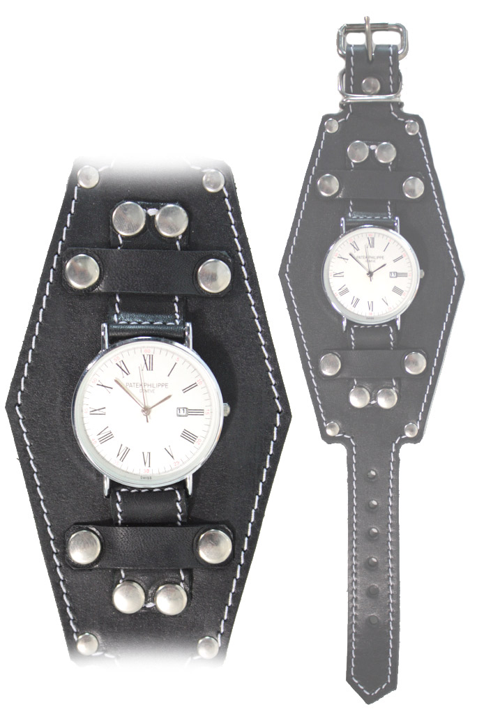 Часы наручные Patek Philippe Geneve с кожаным браслетом - фото 1 - rockbunker.ru
