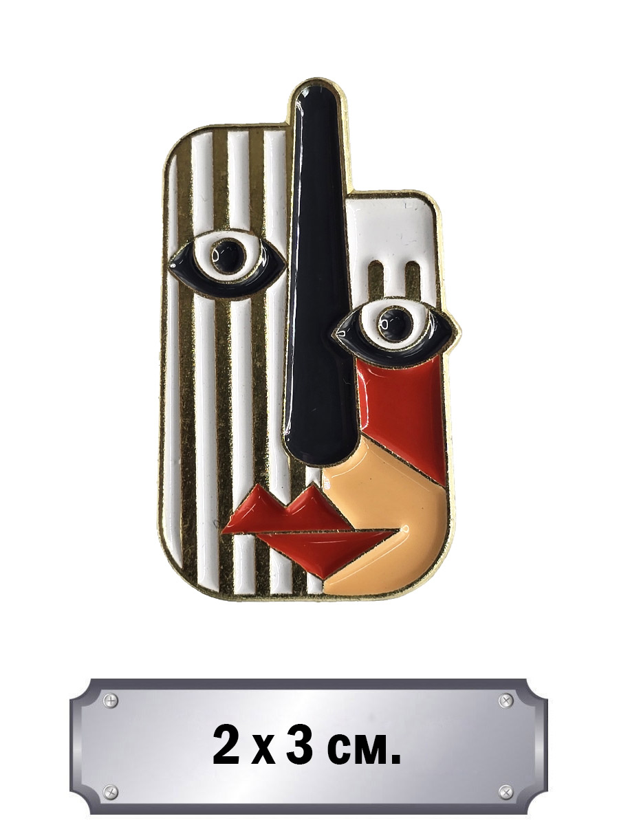 Значок Маска с стиле Пикассо - фото 1 - rockbunker.ru